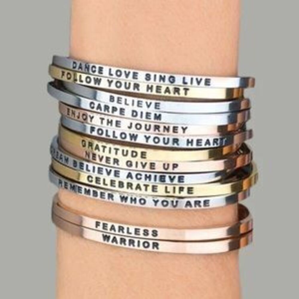 SILVER - FEARLESS Stackable Bangle Bracelet